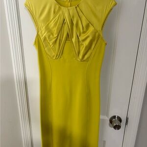 St. John Vibrant Yellow Midi Dress